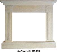 Chimenea de piedra arenisca con tallas