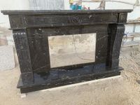 Chimenea mármol negro marquina pulido 02