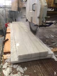 Encimera de m&aacute;rmol blanco macael